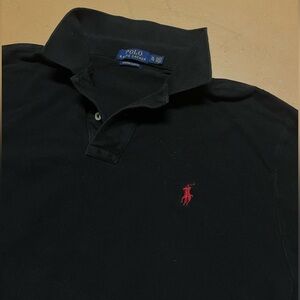Polo by Ralph Lauren Men's Polo Shirt in Black with Red Logo